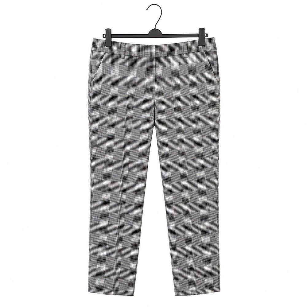 Banana Republic Avery Women’s Size 10 Black White Plaid Ankle Pants Stretch